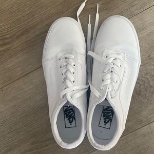 Never worn all white vans